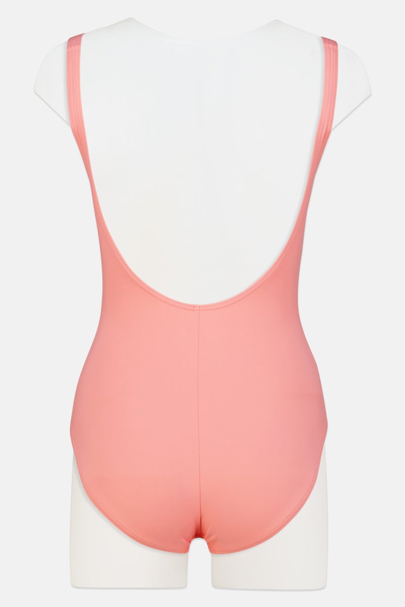 Women One Piece Padded Plain Swimwear, Pink