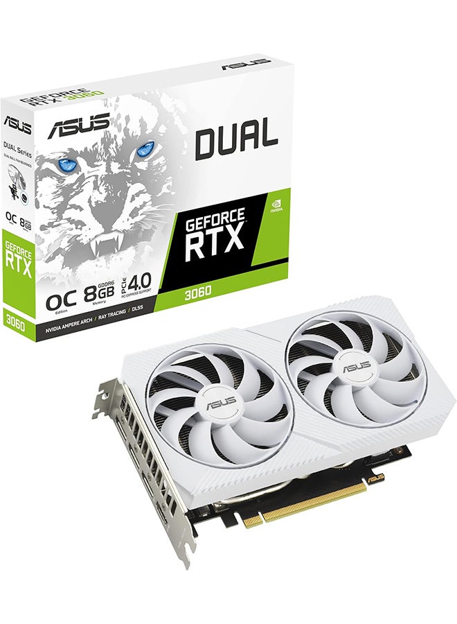 Dual GeForce RTX 3060 White OC Edition 8GB GDDR6 (PCIe 4.0, 8GB GDDR6, HDMI 2.1, DisplayPort 1.4a) White