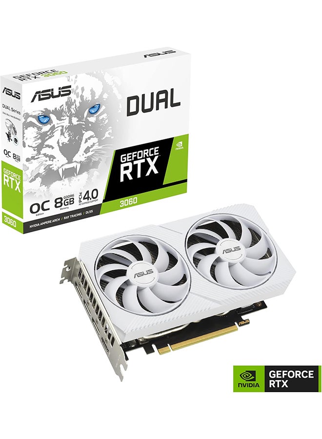 Dual GeForce RTX 3060 White OC Edition 8GB GDDR6 (PCIe 4.0, 8GB GDDR6, HDMI 2.1, DisplayPort 1.4a) White