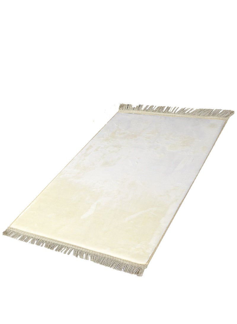 Memory foam prayer mat with a silky feel offwhite