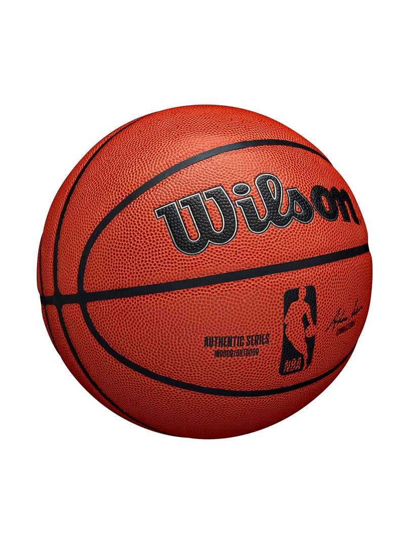 NBA Authentic Indoor Outdoor Basketball - Size 7 for +12 years old and Adults - Brown