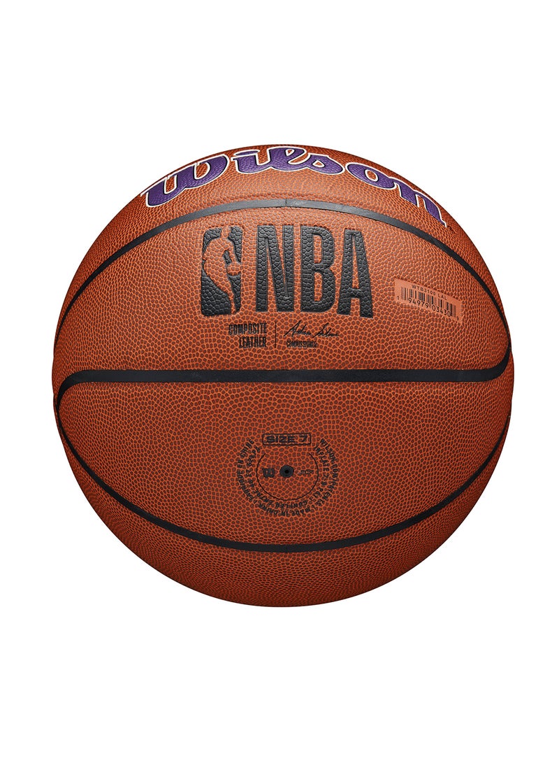 NBA Team Alliance Basketball Los Angeles Lackers - Size 7 for +12 years old and Adults - Brown/ Purple