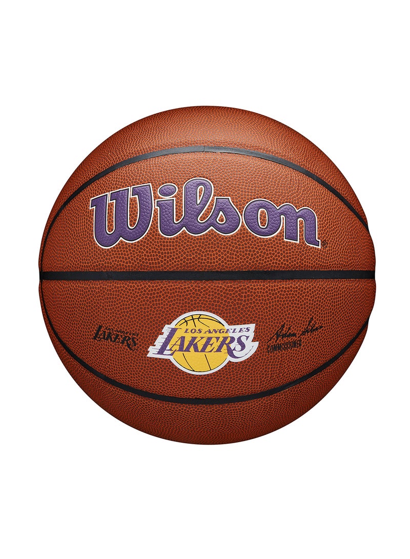 NBA Team Alliance Basketball Los Angeles Lackers - Size 7 for +12 years old and Adults - Brown/ Purple