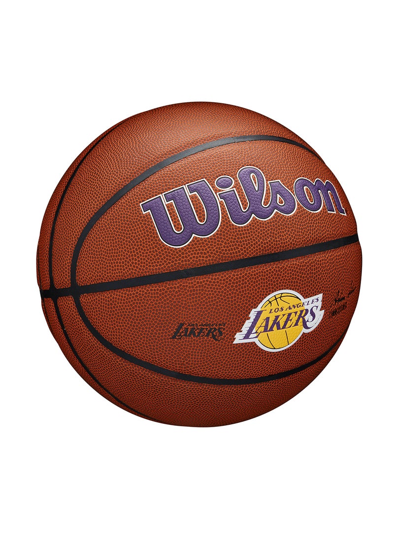 NBA Team Alliance Basketball Los Angeles Lackers - Size 7 for +12 years old and Adults - Brown/ Purple