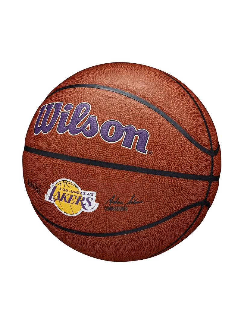 NBA Team Alliance Basketball Los Angeles Lackers - Size 7 for +12 years old and Adults - Brown/ Purple