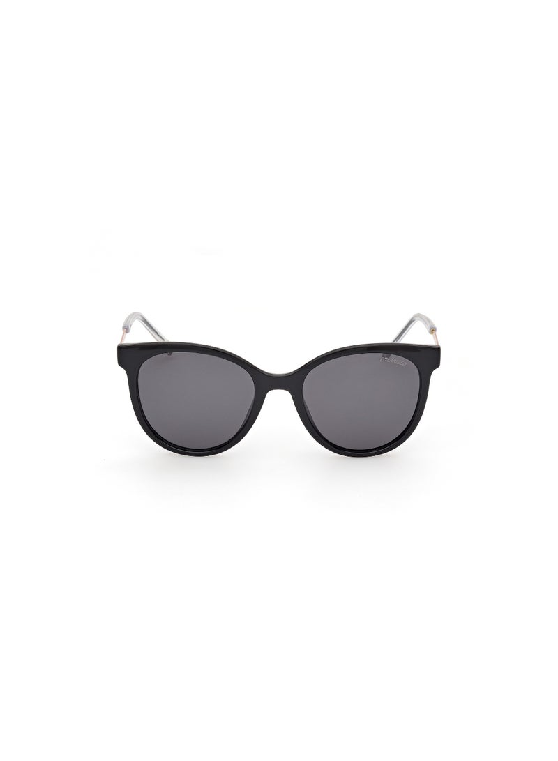 Girls Round Shape  Sunglasses SE0002401D52 Lens Size: 52 Millimeter - Shiny Black