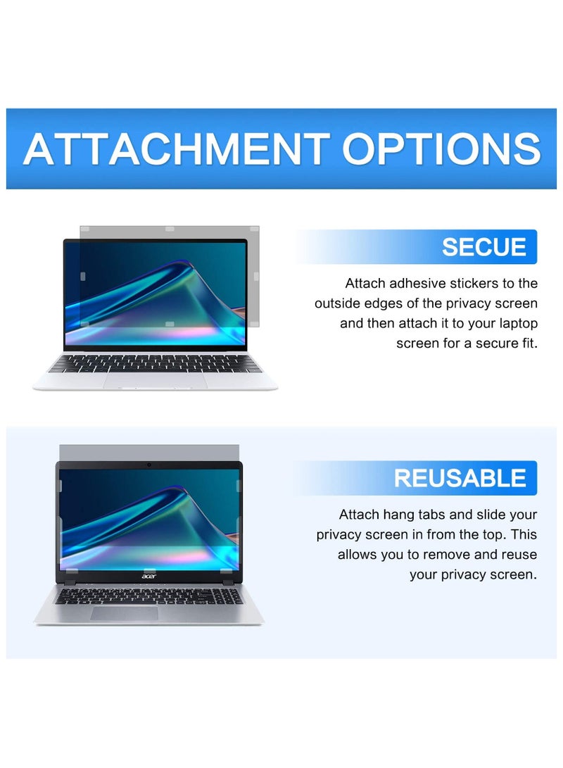 14 Inch Laptop Privacy Screen Filter Compatible with HP/Dell/Acer/Samsung/Lenovo/Toshiba for 16:9 Widescreen Display Laptop Privacy Screen and Anti-Glare Protector