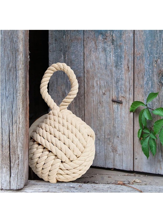 Decorative Door Stop, Rope Door Stop, Weighted Door Stopper, Knot Nautical Door Stop, Heavy Doorstop for Bedroom, Living Room Door, Window Wedge, Bookend 15cm