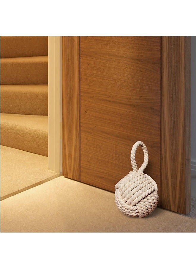 Decorative Door Stop, Rope Door Stop, Weighted Door Stopper, Knot Nautical Door Stop, Heavy Doorstop for Bedroom, Living Room Door, Window Wedge, Bookend 15cm