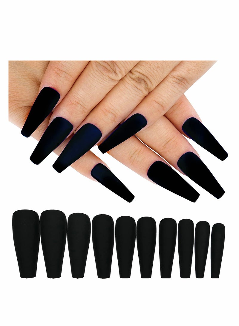 400pc Long Press on Nails Matte Coffin Ballerina Full Cover Fake Nail Tips DIY Acrylic False Nails for Women Girls Nail Art Decoration