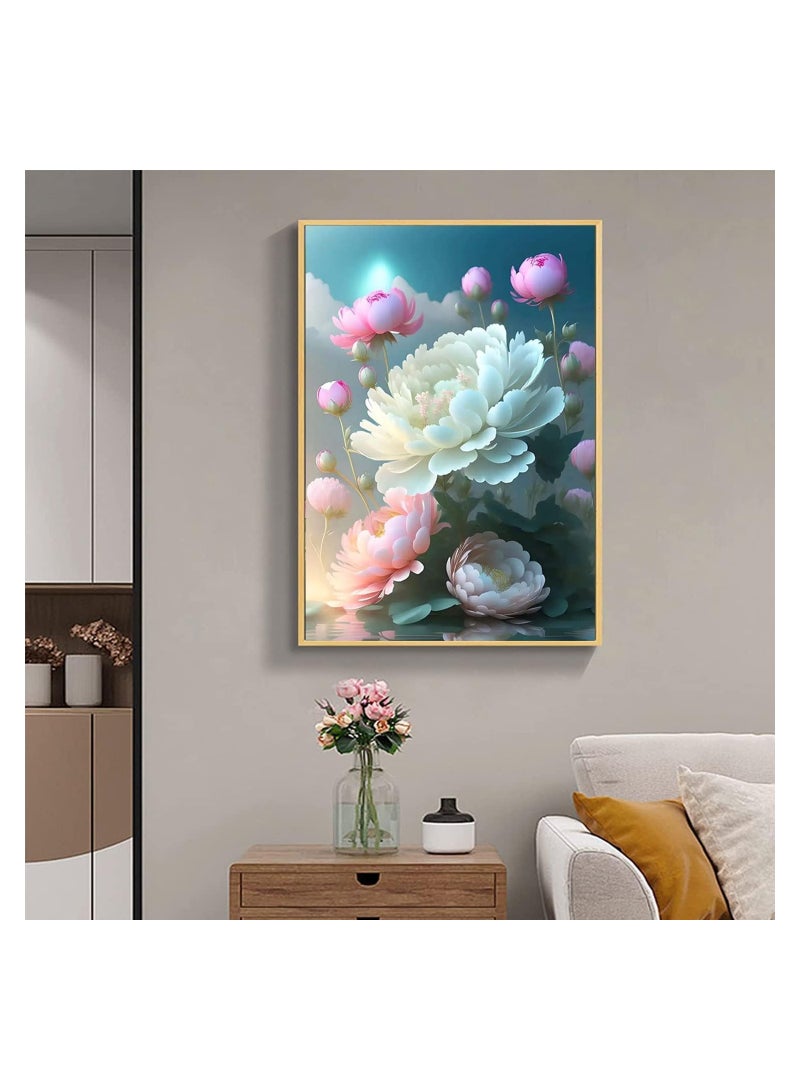 5D Diamond Painting,  5D Flower Diamond Painting Art Kits for Adults Beginner, DIY Full Drill Embroidery Cross Stitch Crystal Rhinestone Paintings Pictures for Home Wall Decor 12 X 16 Inch