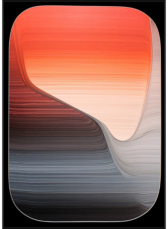 Sunset Reverie A Trio Of Abstract Orange Prints Alloy Matt -Black Frame Wall Art (Copy)