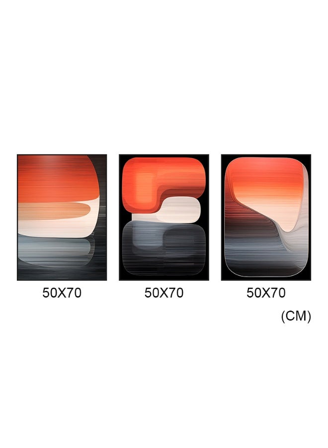 Sunset Reverie A Trio Of Abstract Orange Prints Alloy Matt -Black Frame Wall Art (Copy)