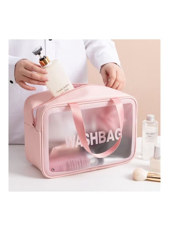 6-Piece  set Transparent Cosmetic Bag Pink