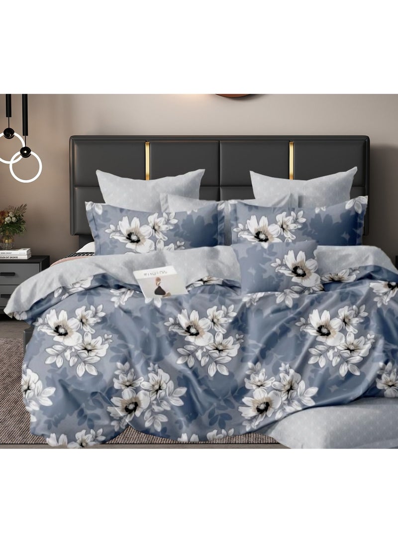 Hotel Duvet Cover Set 6 Pieces Cotton King Size Luxurious Bedding Set, Modern and Attractive Bedding Set with 1xFitted Sheet, 1xDuvet Cover, 4xPillow Cases