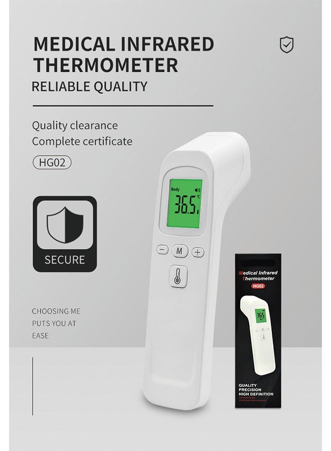 HG02 FDA Approved Forehead Thermometer for Home Use,  Rapid Measurement, Data Memory, Tricolor Backlight, Dual Mode Conversion (°C/°F), Automatic Shutdown, and High Temperature Alarm，Batteries not included