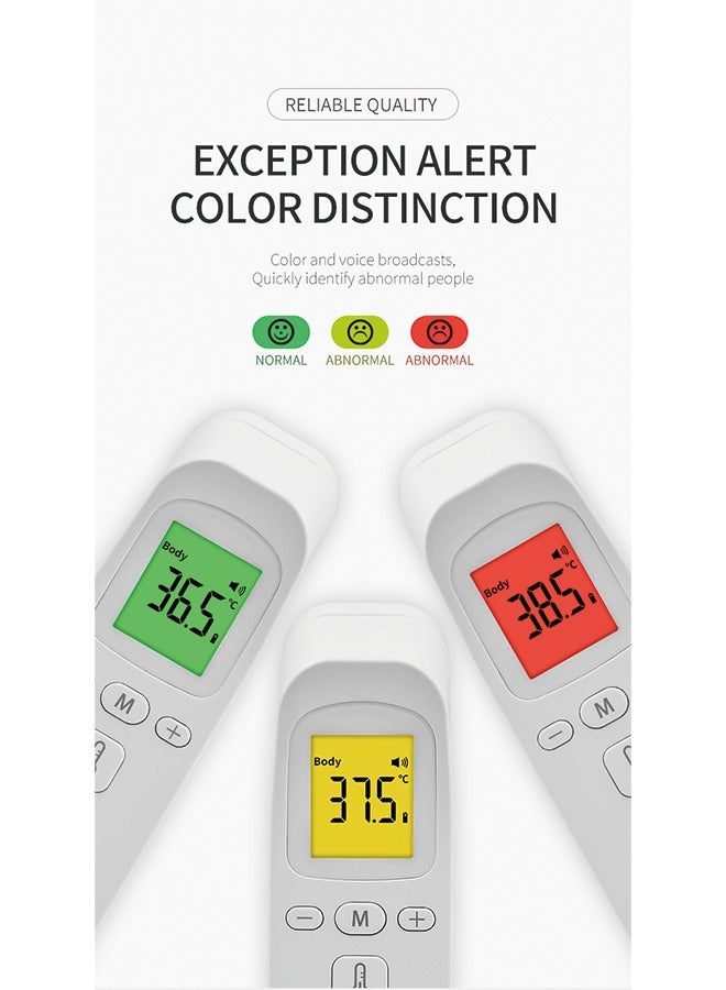 HG02 FDA Approved Forehead Thermometer for Home Use,  Rapid Measurement, Data Memory, Tricolor Backlight, Dual Mode Conversion (°C/°F), Automatic Shutdown, and High Temperature Alarm，Batteries not included