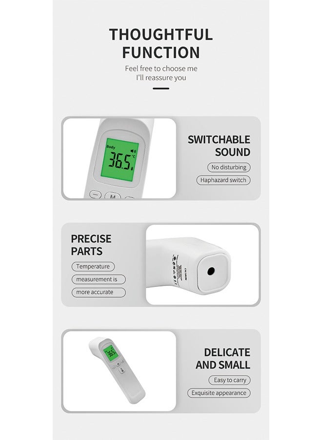 HG02 FDA Approved Forehead Thermometer for Home Use,  Rapid Measurement, Data Memory, Tricolor Backlight, Dual Mode Conversion (°C/°F), Automatic Shutdown, and High Temperature Alarm，Batteries not included