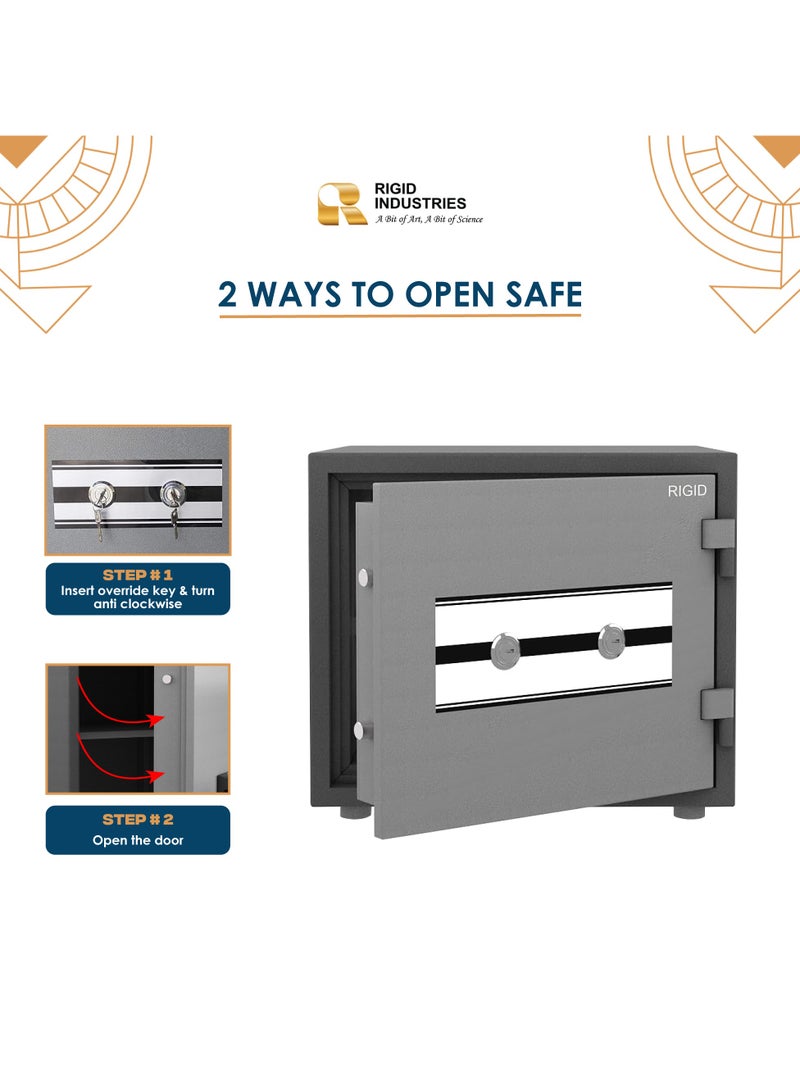 Fire Resistant Steel Safe with Dual Key Lock, 50Kg