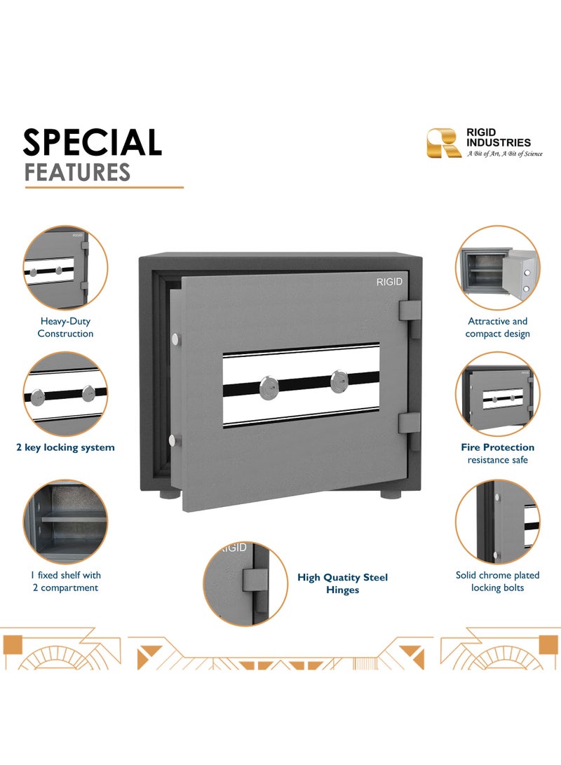 Fire Resistant Steel Safe with Dual Key Lock, 50Kg