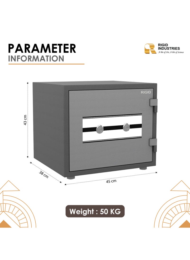 Fire Resistant Steel Safe with Dual Key Lock, 50Kg