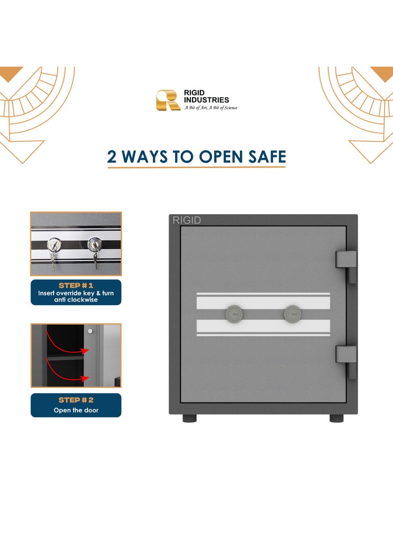 Fire Resistant Steel Safe with Dual Key Lock, 70Kg