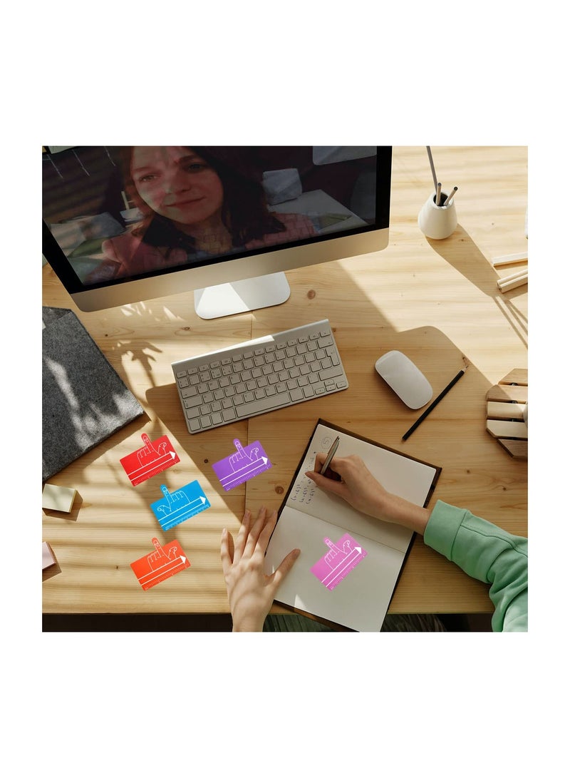 Kids Finger Spacers with Guided Reading Strips, One Finger Spacer Colorful Writing Sheets Reading Aid, Handwriting Tool Writing Spacers for Kids, Home School Classroom Supplies, in 8 Colors(24Pcs)