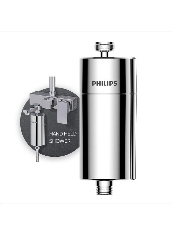 Philips Shower Filter 3-stage Water Softener, Double Mesh Filtration KDF Material, Reducing Chlorine/Impurities/Rust Sediments (Shower Filter Set)