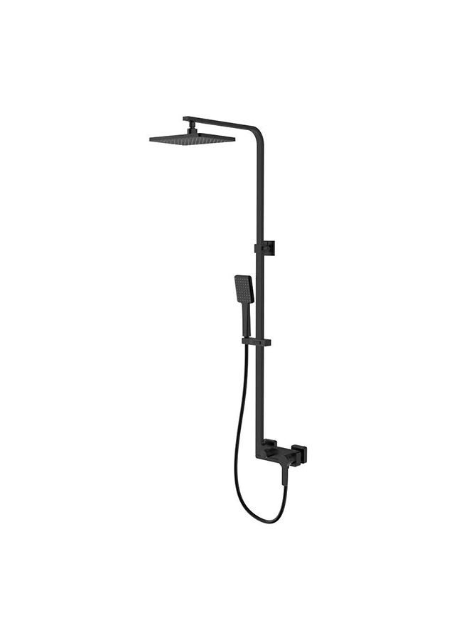 Danube Home Hope Rain Shower Column Complete Set Stainless Steel Shower Column Head Complete Set Rain Shower With Single Handle Faucet Handheld Shower L 96.5 x W 60 x H 50 Cm Black