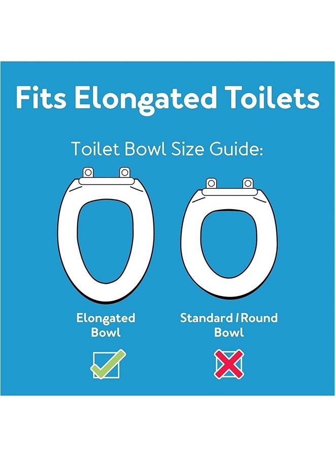 Elongated Hinged Raised Toilet Seat, Adds 3.5 Inches of Height to Toilet, 300 Pound Weight Capacity, Toilet Seat Riser, Elevated Toilet Seat And Handicap Toilet Seat