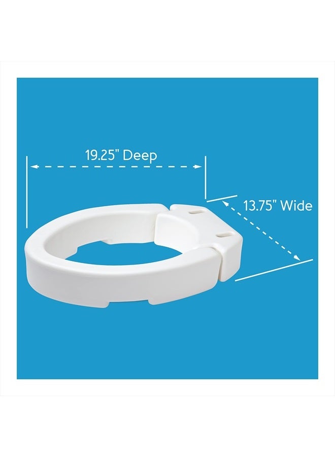 Elongated Hinged Raised Toilet Seat, Adds 3.5 Inches of Height to Toilet, 300 Pound Weight Capacity, Toilet Seat Riser, Elevated Toilet Seat And Handicap Toilet Seat