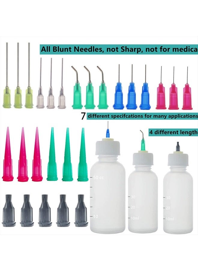 20 Pack Dispenser and 30ml+50ml Glue Bottle, 1ml, 3ml, 5ml, 10ml, Dispenser, 14ga, 16ga, 18ga, 20ga, 22ga, 25ga dispensing head and Caps, for Refilling and Measuring Liquids