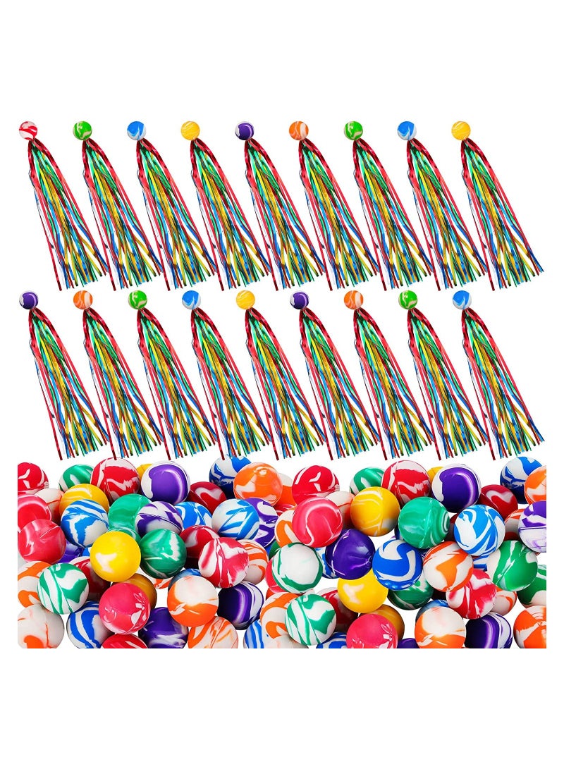 50 Pcs Kids Comet Balls Bouncy Balls with Colorful Streamers Mini Rubber Ball for Kids Little Teens Birthday Party Favors Goodie Bag Fillers Assorted Colors