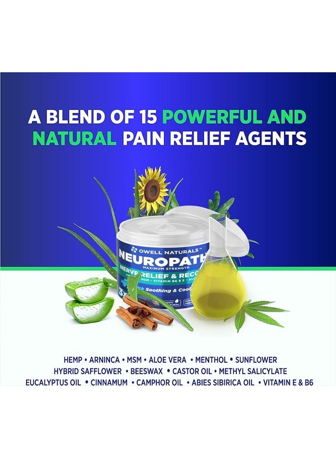 Neuropathy Cream - Nervacol Extra Strength Nerve Relief Cream for Foot, Hands, Legs, Toes - Best Cream for Neuropathy with Arnica, Vitamin B6, Aloe Vera, MSM - Made in USA