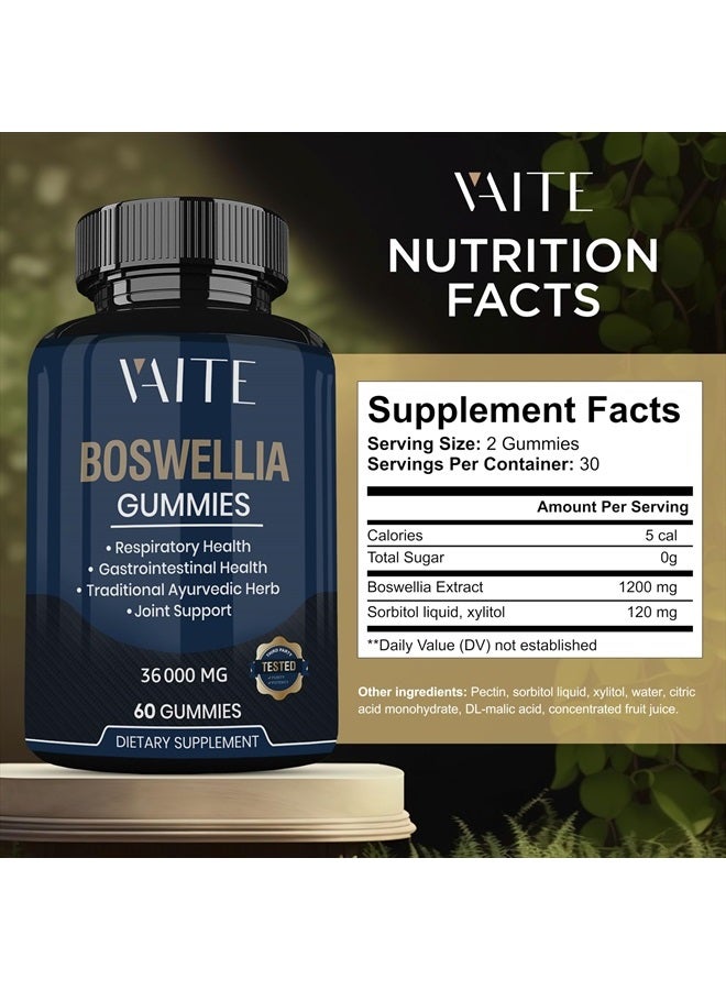 Boswellia Extract Gummies - Vegetarian Joint Support Supplement for Women and Men, Supplements for Inflammation, Max Strength Boswellic Acid from Frankincense, Gluten-Free, Non-GMO - Made in USA