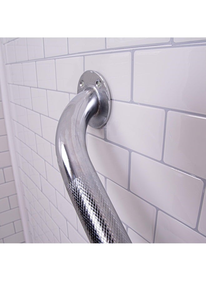 Textured Grab Bars for Bathtubs and Showers - Grab Bars for Bathroom Safety - 12 inch Durable Stainless Steel Shower Handle Serves as Handicap Grab Bar and Elderly Assistance Products