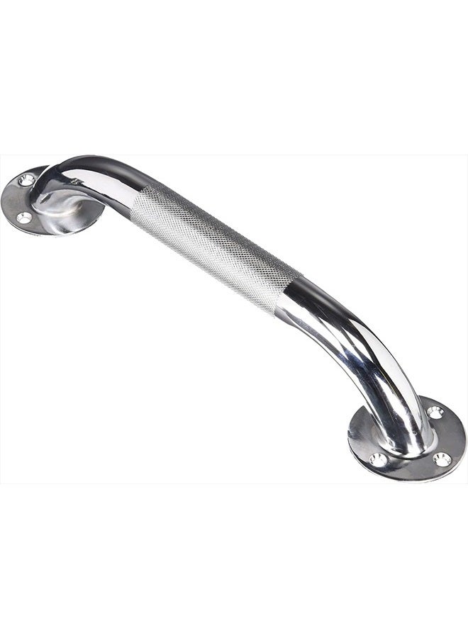 Textured Grab Bars for Bathtubs and Showers - Grab Bars for Bathroom Safety - 12 inch Durable Stainless Steel Shower Handle Serves as Handicap Grab Bar and Elderly Assistance Products