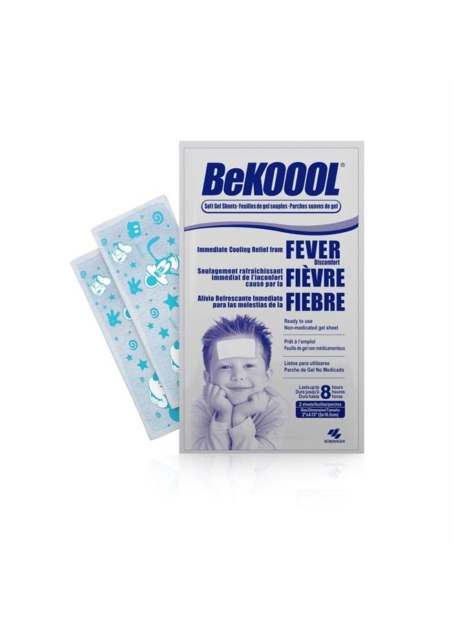 BEKOOOL Soft Gel Sheets for Kids for Cooling Relief from Fever discomfort | 4 Count