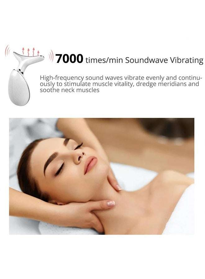 Intense Pulsed Light Wrinkles Reducing Instrument, Face and Neck Massager, Double Chin Reducer Vibration Massager, Skin Rejuvenation Beauty, Lifting and Tightening Sagging Skin Skin, 3 Llight Modes