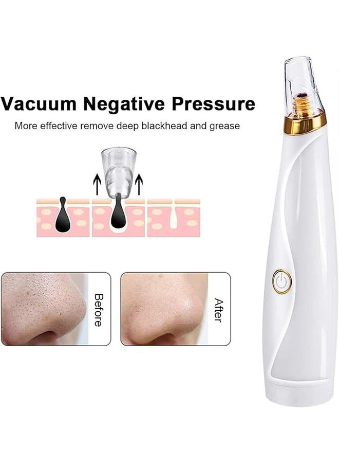 Blackhead Remover with 3 Probes, 3 Suction Power Electric Small Bubble Pore Cleanser, Facial Pore Cleaner Machine, Smooth Skin, Absorb Grease, Female Beauty, Electric Acne Extractor Tool for Adult