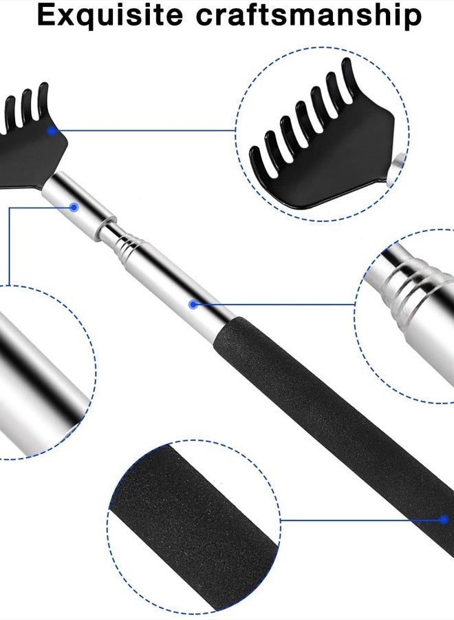 2 Pack Portable Extendable Back Scratcher, Kuvvfe Stainless Steel Telescoping Back Scratcher with Beautiful Gift Packaging