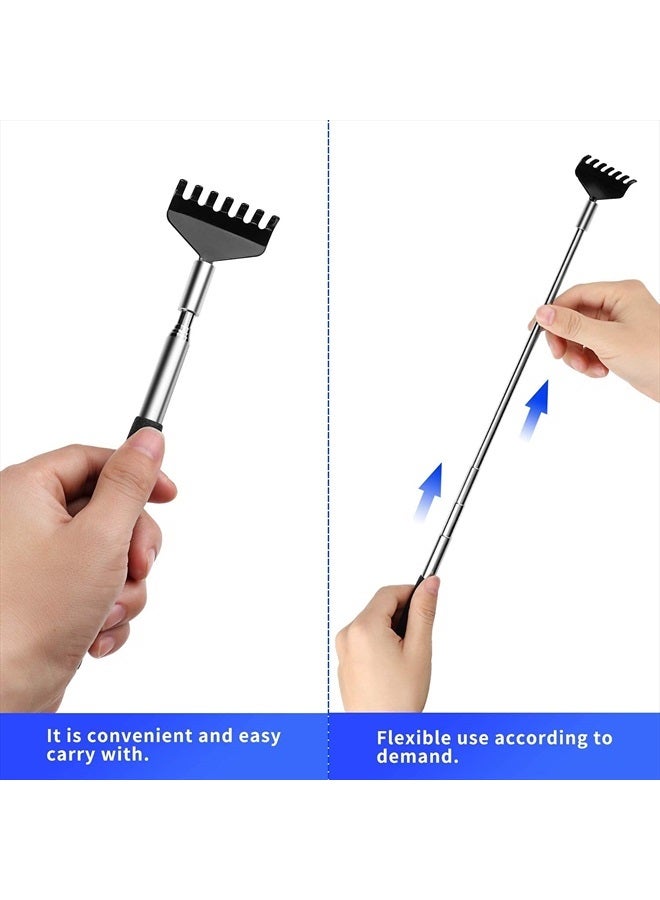 2 Pack Portable Extendable Back Scratcher, Kuvvfe Stainless Steel Telescoping Back Scratcher with Beautiful Gift Packaging