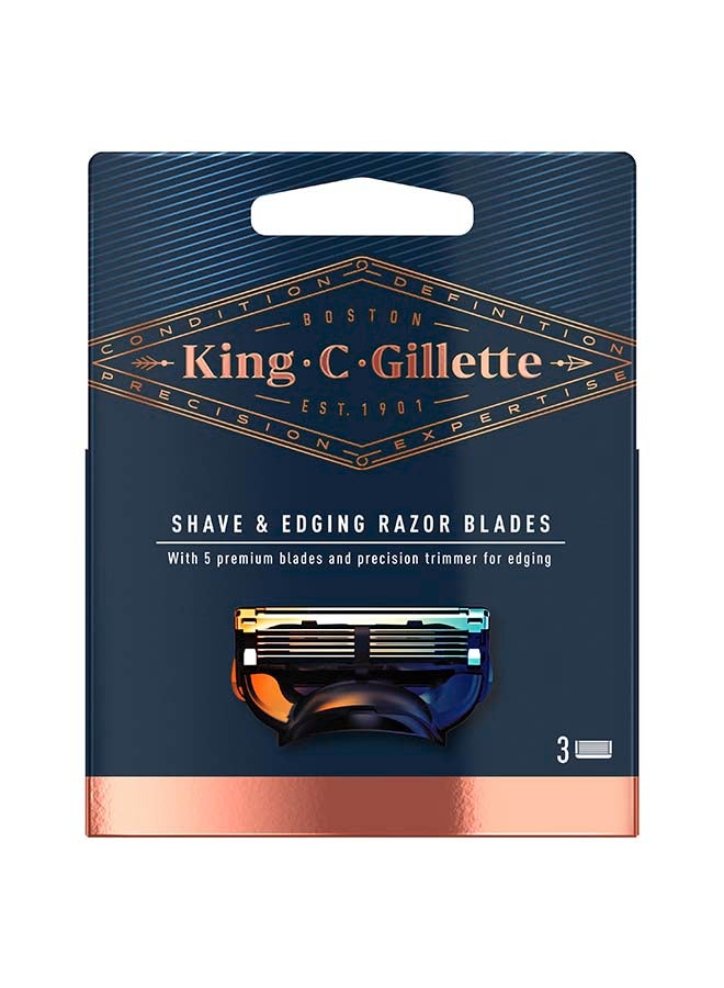 Men’s Shave And Edging Razor Blades Refills 3 Pieces Black