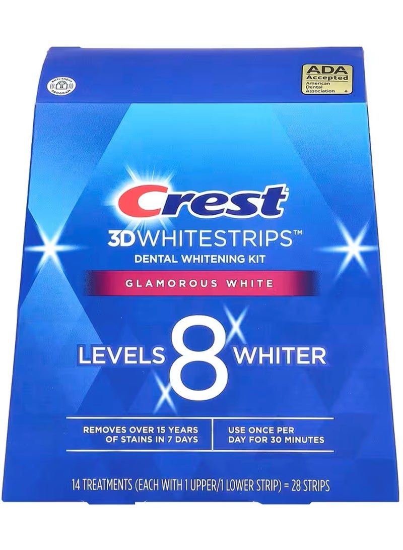 Crest 3D Whitestrips Teeth Whitening Kit, Brilliant White, 28 Strips