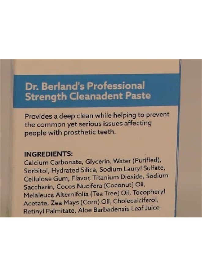 Cleanadent Denture and Gum Toothpaste, ADA Accepted All-Natural Denture Toothpaste for Adults - Removes Odors, Stains and Adhesives - 4 oz