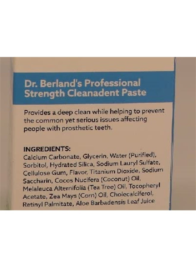 Cleanadent Denture and Gum Toothpaste, ADA Accepted All-Natural Denture Toothpaste for Adults - Removes Odors, Stains and Adhesives - 4 oz (2 Pack)