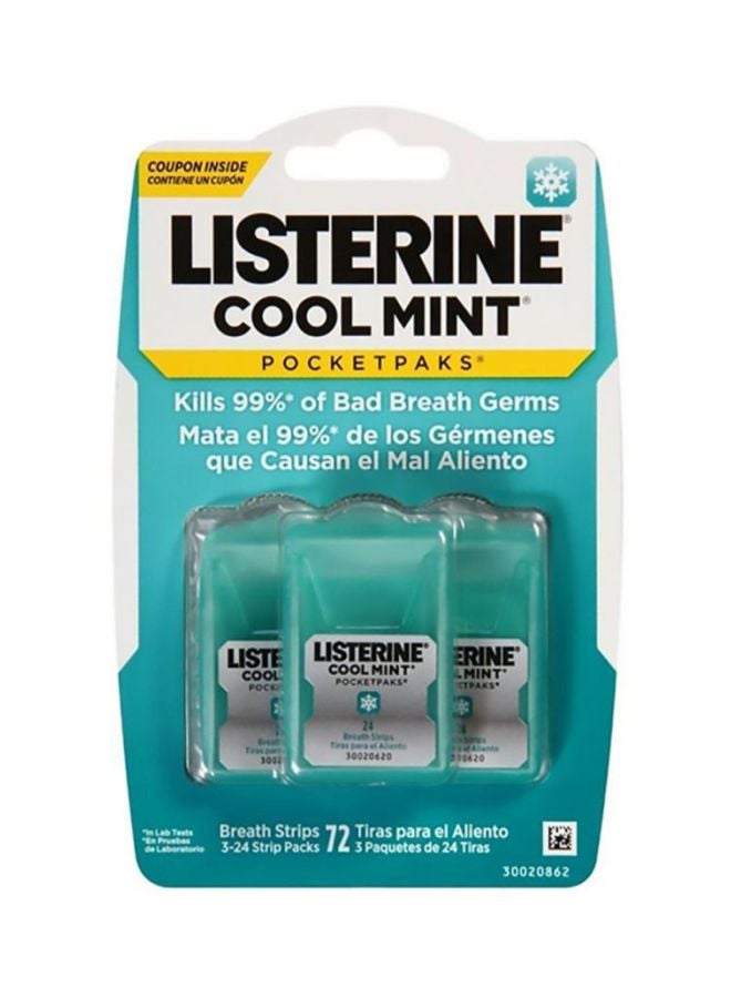 Pack Of 3 Cool Mint Pocketpaks Breath Strips