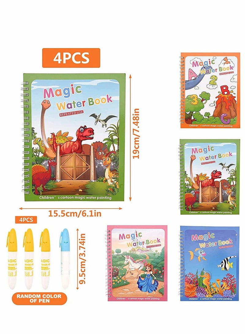 Magic Water Drawing Book Alphabet Magic Coloring Book for Children Gifts Doodle Game 4 Pack