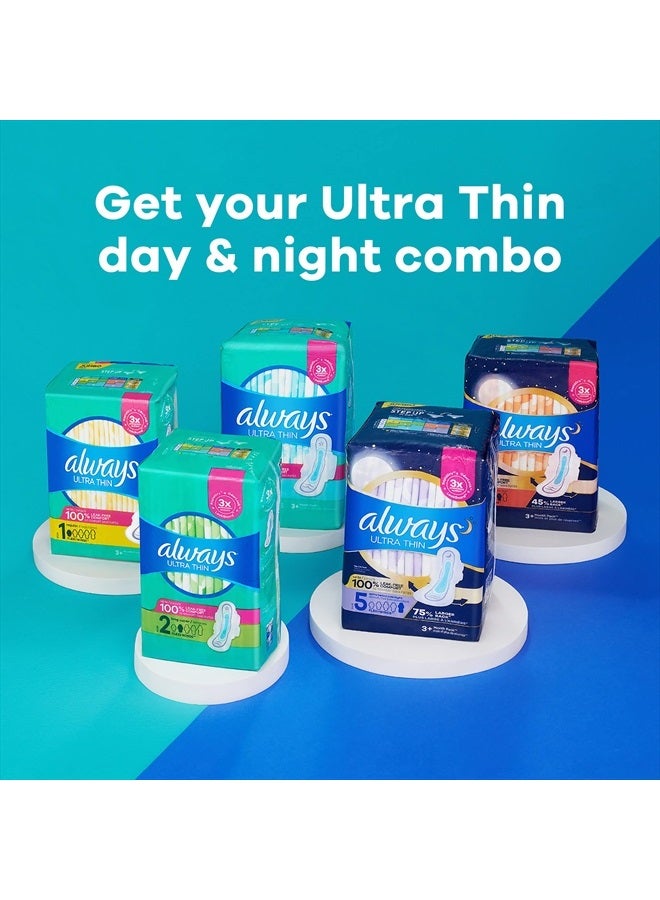 ALWAYS Ultra Thin Size 5 Extra Heavy Overnight Pads With Wings Unscented, Size 5, 34 Count