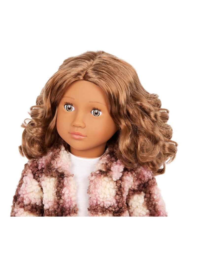 Our Generation - Ana Doll With Plaid Shacket And Leather Skirt